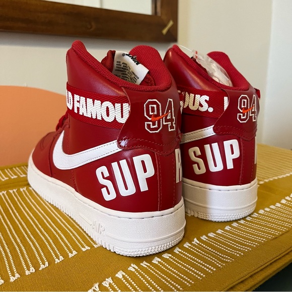 DEADSTOCK - Nike Air Force 1 SUPREME WORLD FAMOUS Red size men’s 10 US - Picture 5 of 16